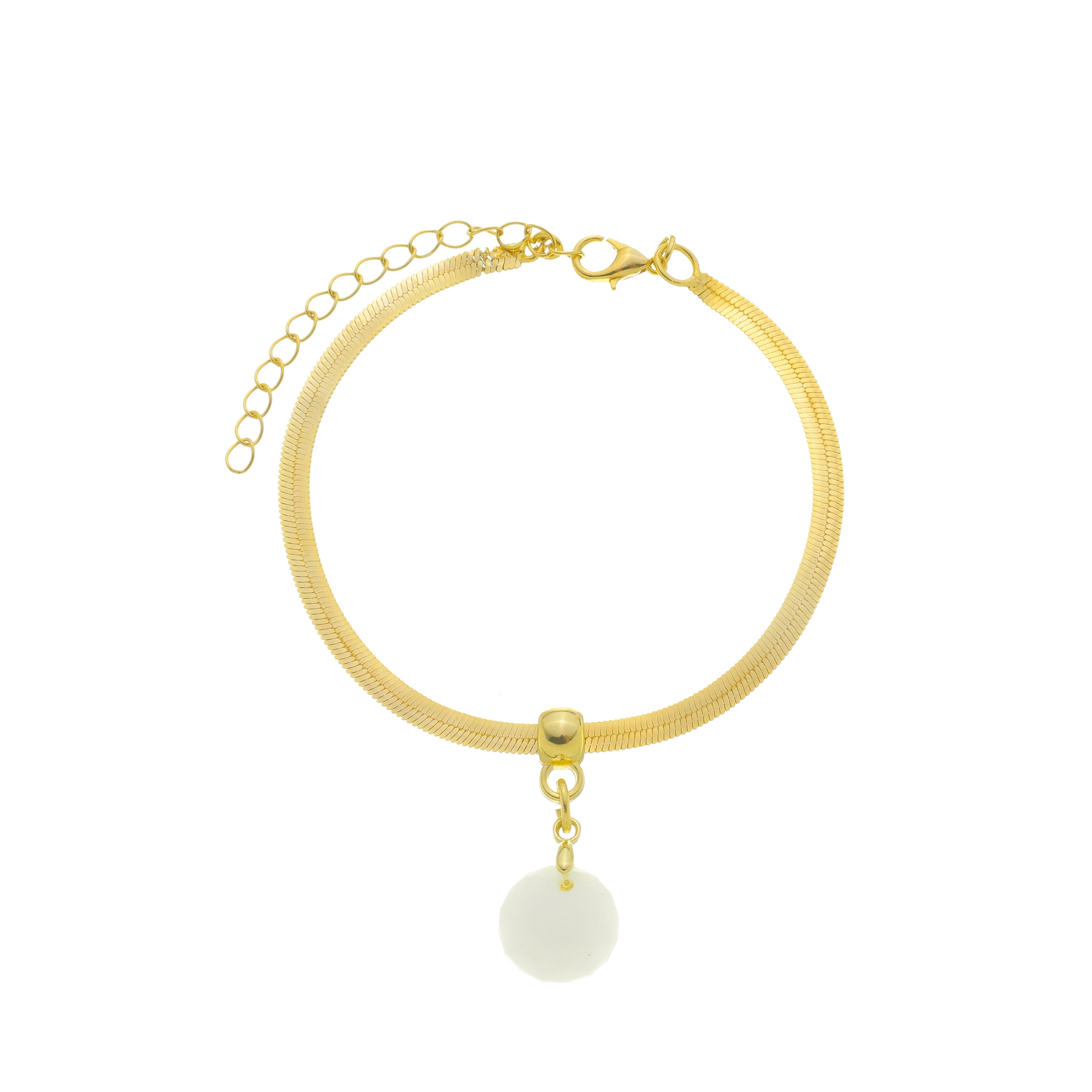 Colgante de pulsera: mini circulo lapidado - joyas de leche materna